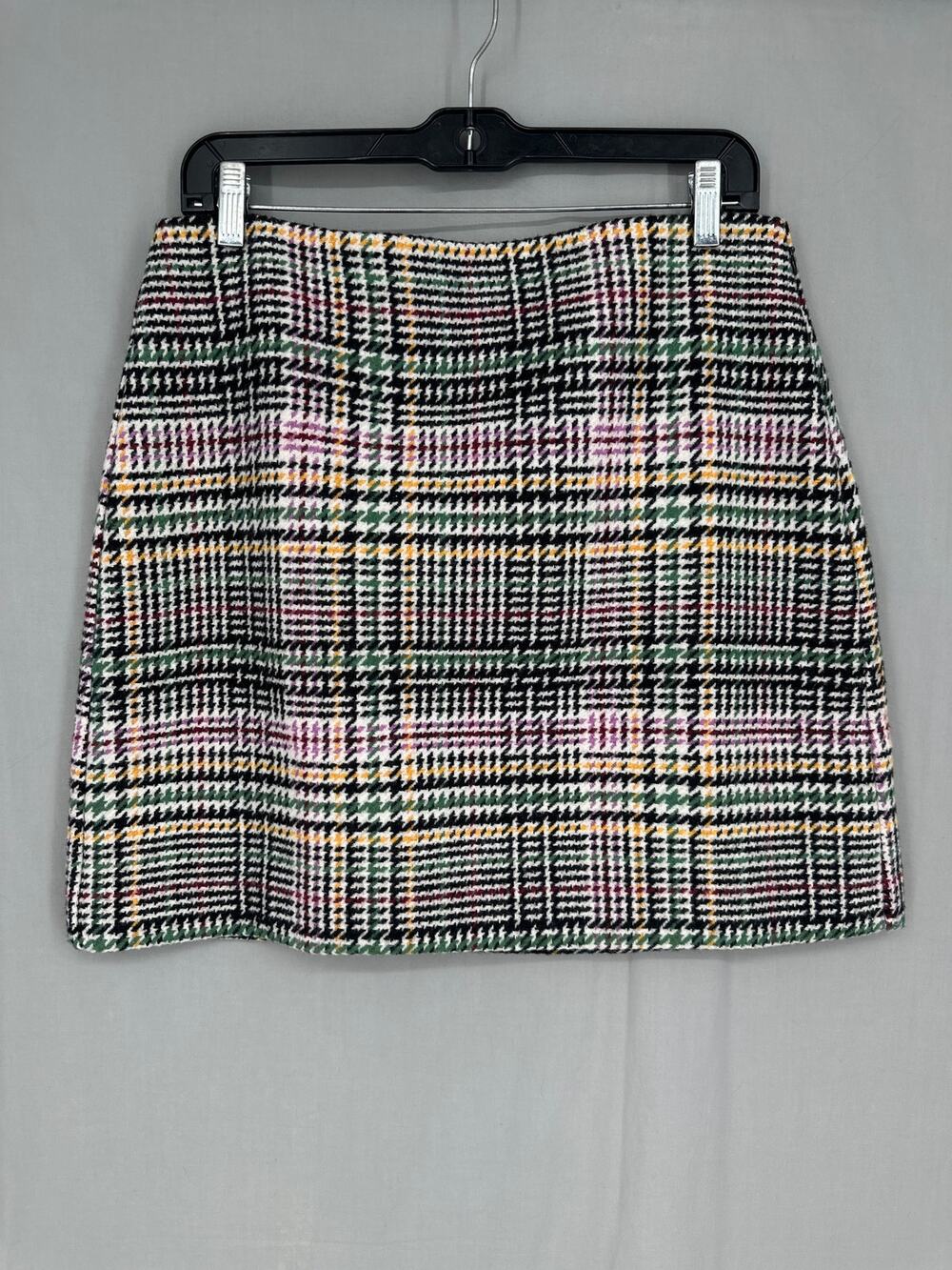 Loft Skirt Womens 8 Black Plaid Mini Academia Wool Capsule Boho Office